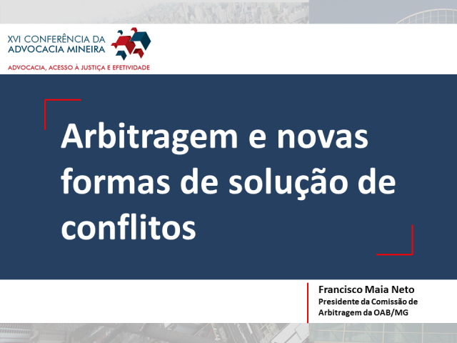 Arbitragem e novas formas de solução de conflitos 